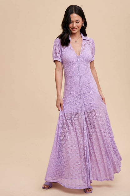 King Street Lavender Lace Maxi Dress