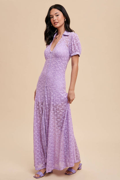 King Street Lavender Lace Maxi Dress