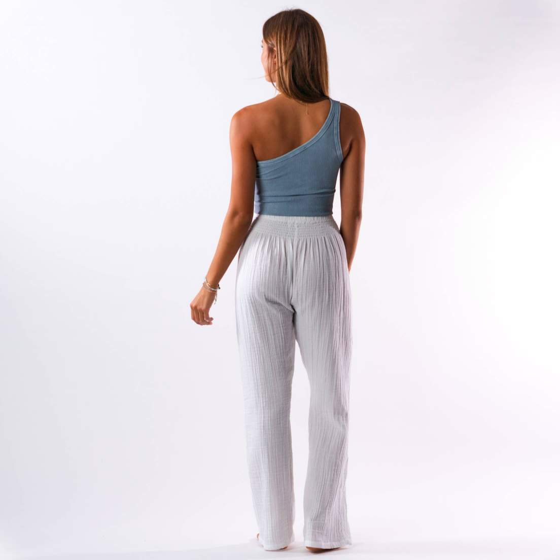 Frontwalk Womens Cotton Linen Loose Fit Casual Pants Elastic Waist Yoga Summer  Beach Trousers Pants with Pockets White XL - Walmart.com